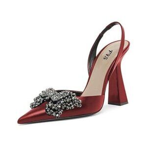 FYS Women Pretty Elegant Slip on Pointed Toe Slingback Sandals D'Orsay Pumps